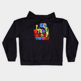 Happy Birthday Alphabet Letter (( V )) Dazzling Creative Design Kids Hoodie